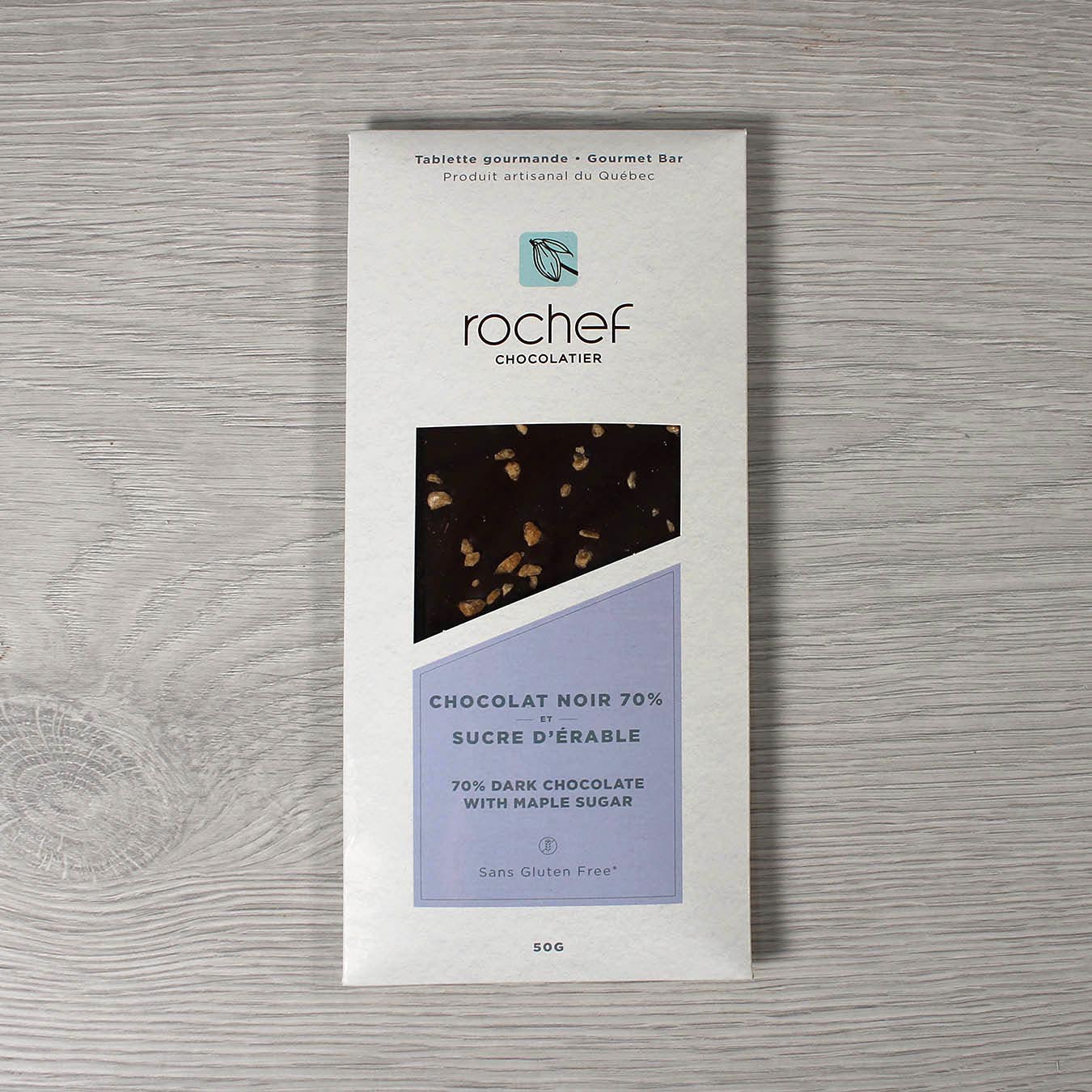 Gourmet bar with dark chocolate and maple sugar 50g image