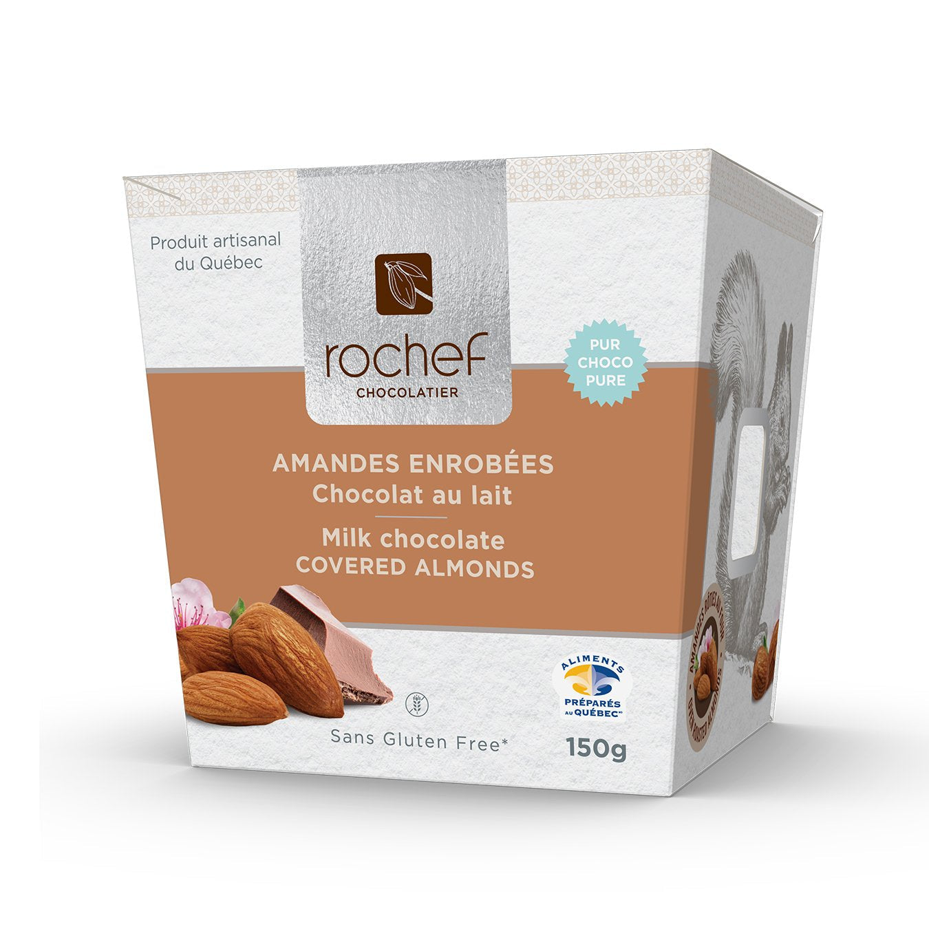 Milk Chocolate Covered Oven Roasted Almonds 150g. Gift Box image