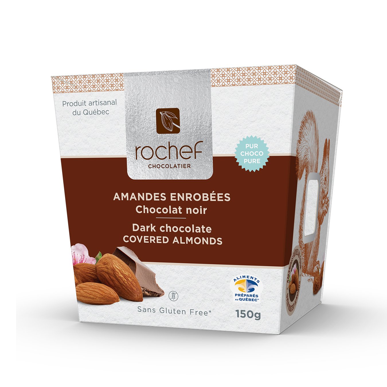 Dark Chocolate Covered Oven Roasted Almonds 150g. Gift Box image