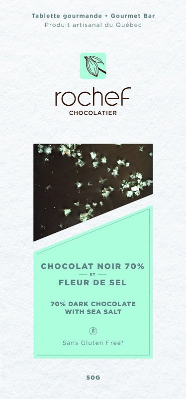 Gourmet dark chocolate and fleur de sel bar 50g image