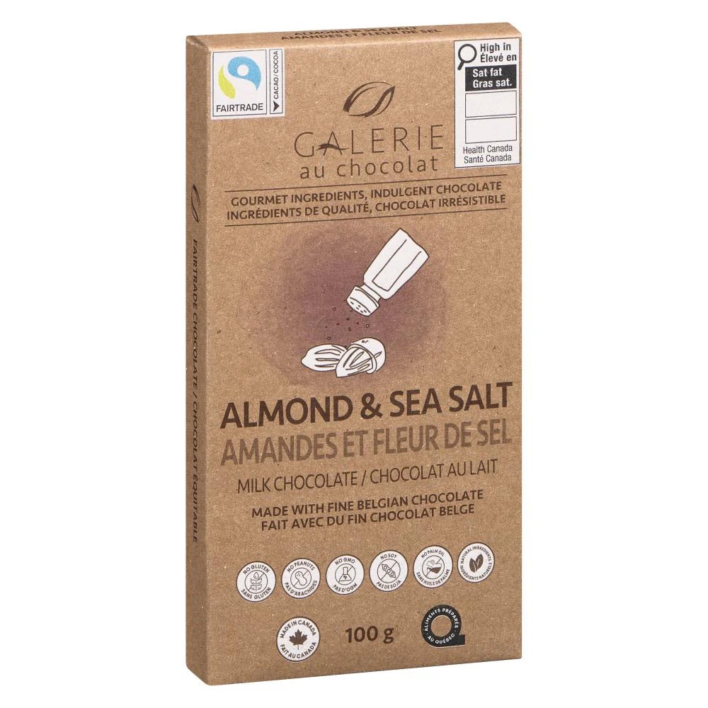 Fairtrade Organic – Milk Chocolate Almond & Sea Salt 100g image