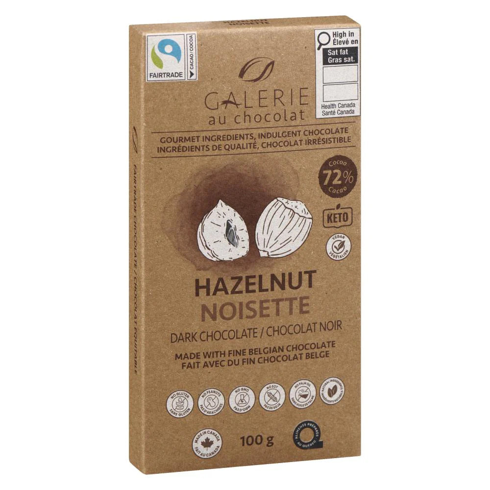 Fair Trade – Dark Chocolate 72% Hazelnut 100g image