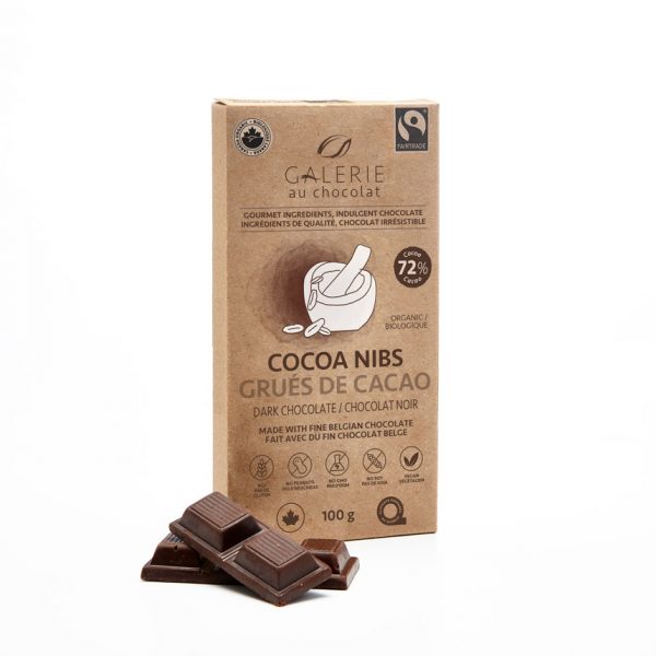 Équitable – Chocolat Noir 72% Grués de Cacao 100g image