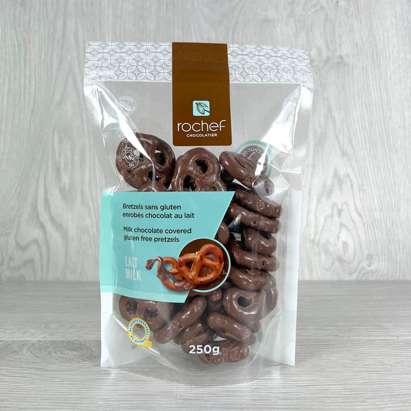 Bretzels sans gluten enrobés de chocolat au lait 250g image