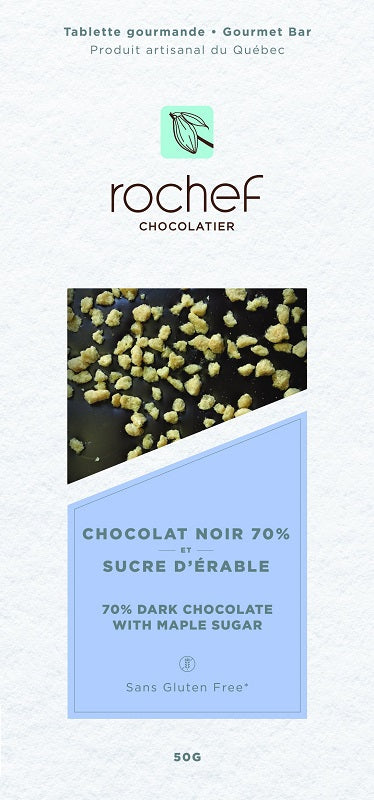 Tablette gourmande au chocolat noir et sucre d'érable 50g image