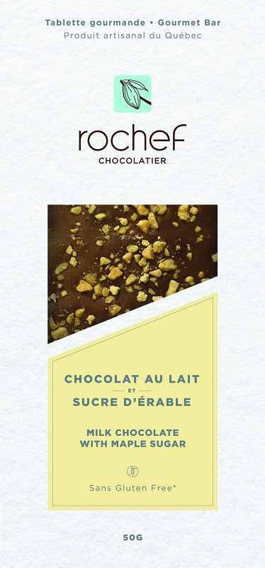 Gourmet milk chocolate and maple sugar bar 50g image